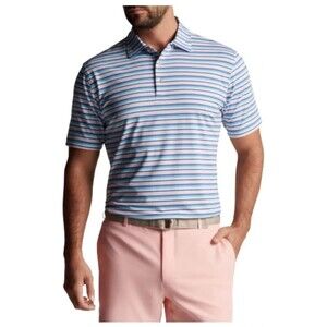 Peter Millar Golf Performance Jersey Polo Summer Comfort Oakland Striped Sz XXL